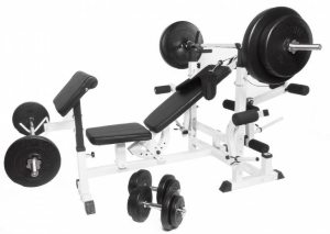 Gorilla Sports Halterbank met gewichten